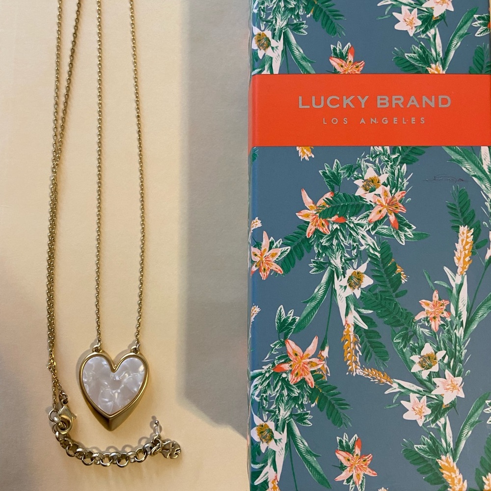 Lucky Brand Reversible Gold Heart Necklace